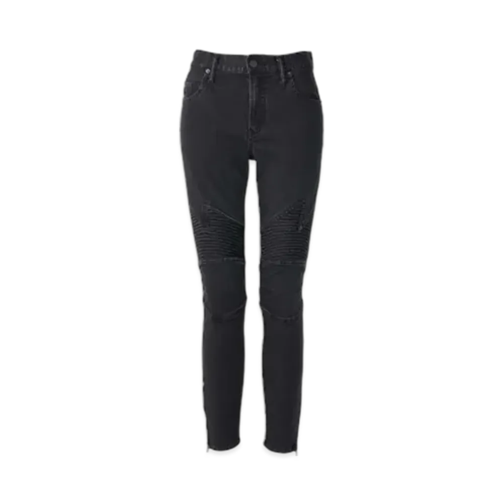 HYSTERIC GLAMOUR Box Logo Shirred Denim Pants "Black"