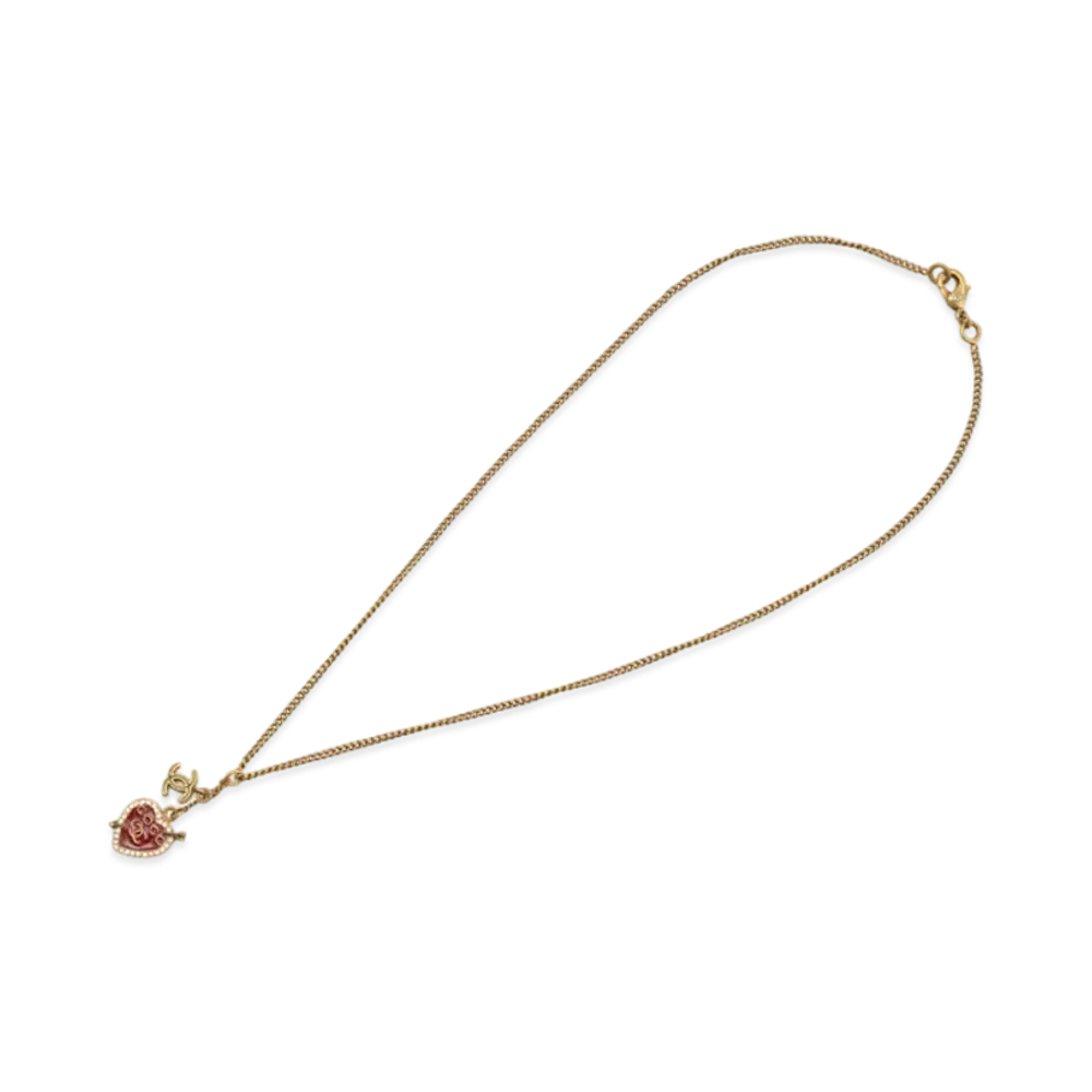 CHANEL 10P Coco Heart Allow Necklace