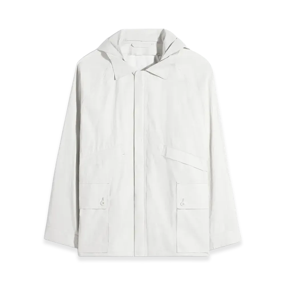 LEMAIRE Coated Technical Linen Detachable Hood Rain Jacket "Oat Milk"