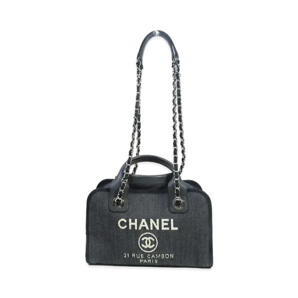 CHANEL Deauville Canvas 2WAY Boston "Navy"