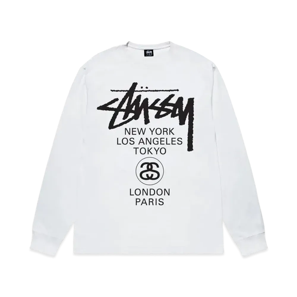 Stussy World Tour LS Tee "White"