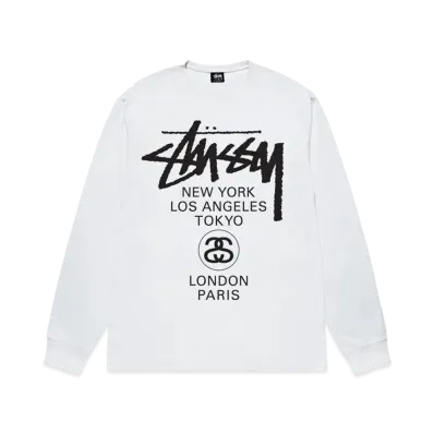 Stussy World Tour LS Tee "White"