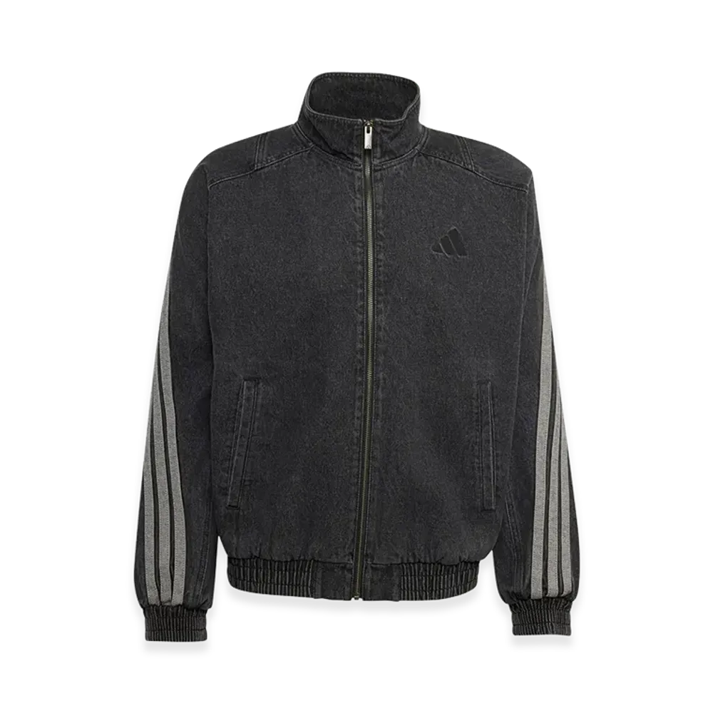 adidas Stadium Loose Fit Denim Track Jacket "Black"