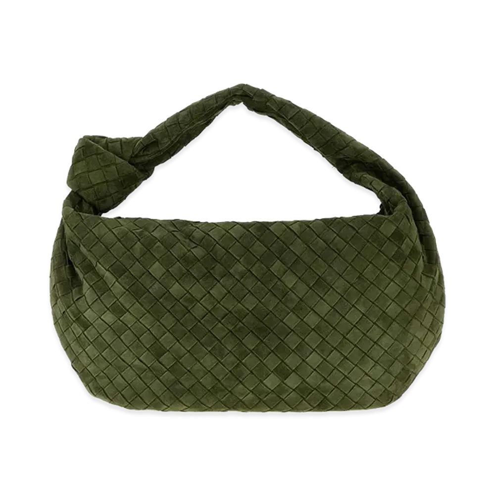 Bottega Veneta Women's Suede Jodie Shopping Bag "Dark Green"