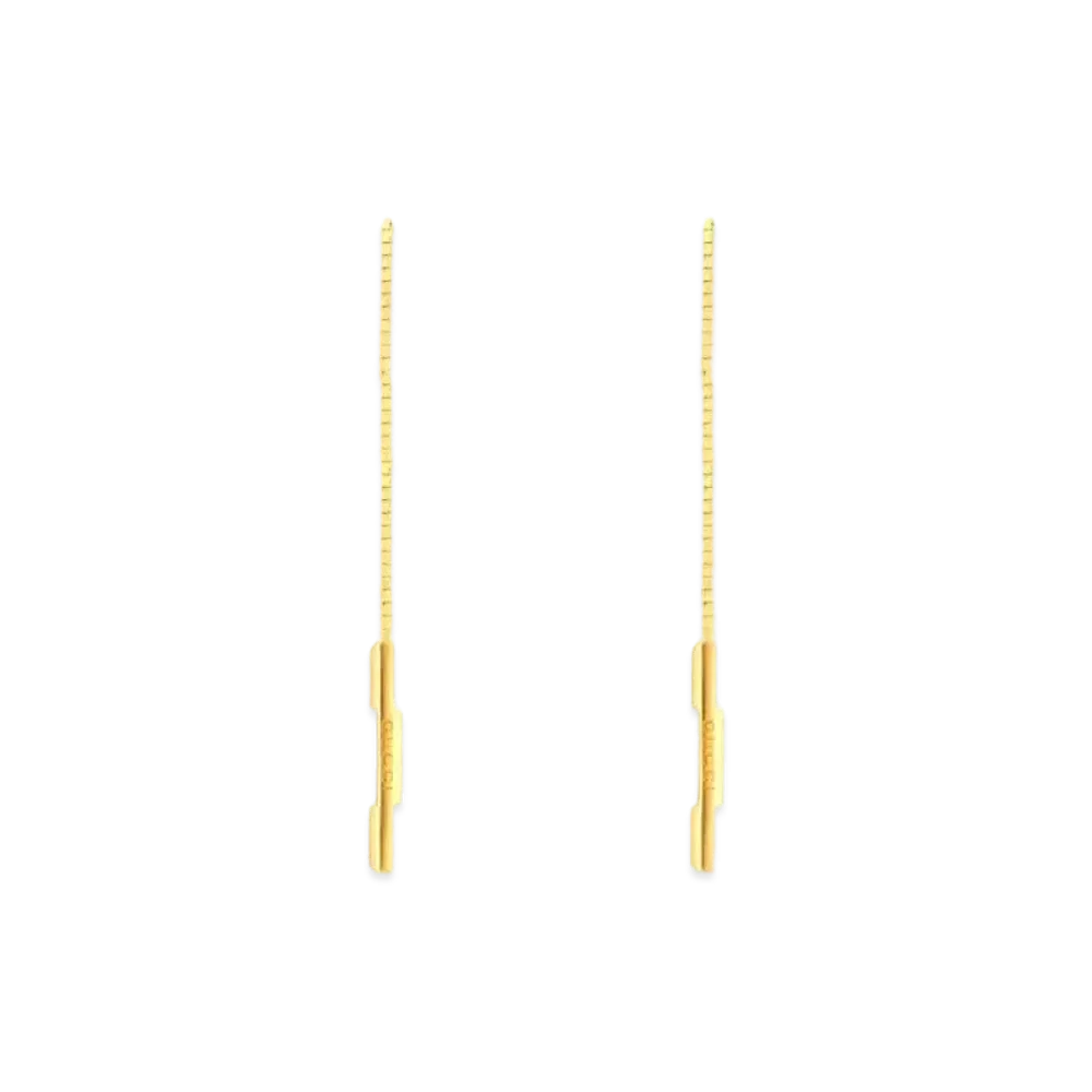 GUCCI Link To Love Chain Earrings With Gucci Bar "Gold"
