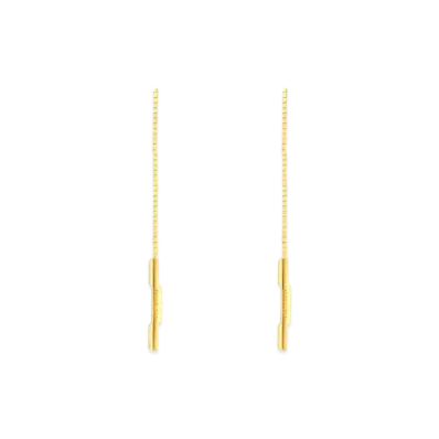 GUCCI Link To Love Chain Earrings With Gucci Bar "Gold"