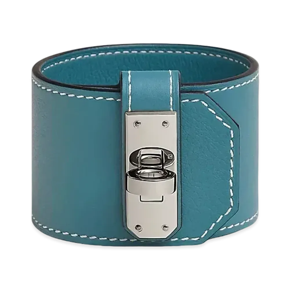 Hermes Kelly Twist Bracelet Large Model "Bleu Jean/Palladium"