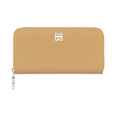 GIVENCHY Long 4G Zipped Wallet in Box Leather "Cappuccino Beige"