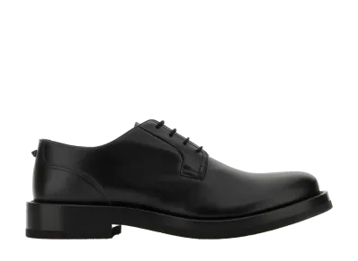 Valentino Garavani Black Leather Lace-Up Shoes "Black"
