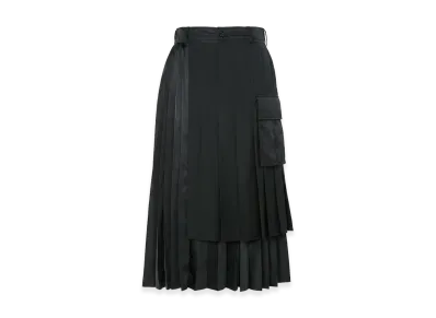 sacai Women's Suiting x Nylon Twill Skirt "Black"