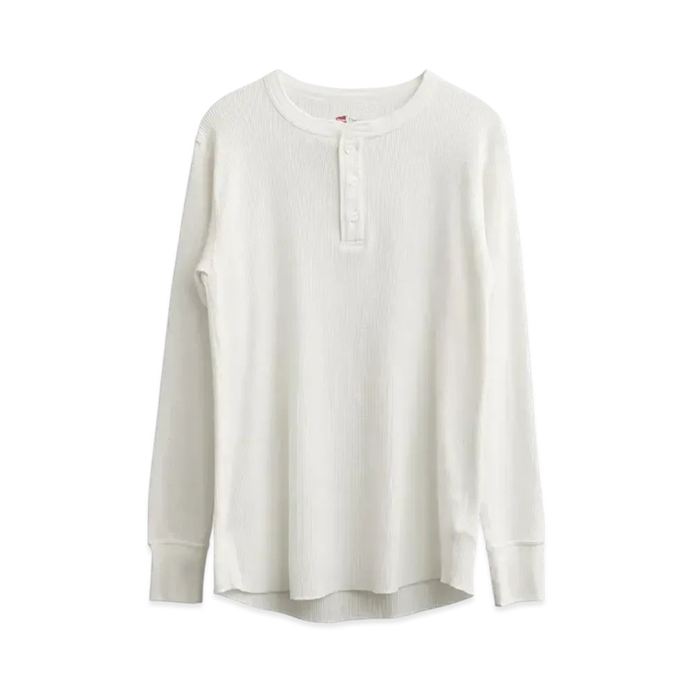 Hanes Thermal Henley Long Sleeve T-Shirt "OffWhite"