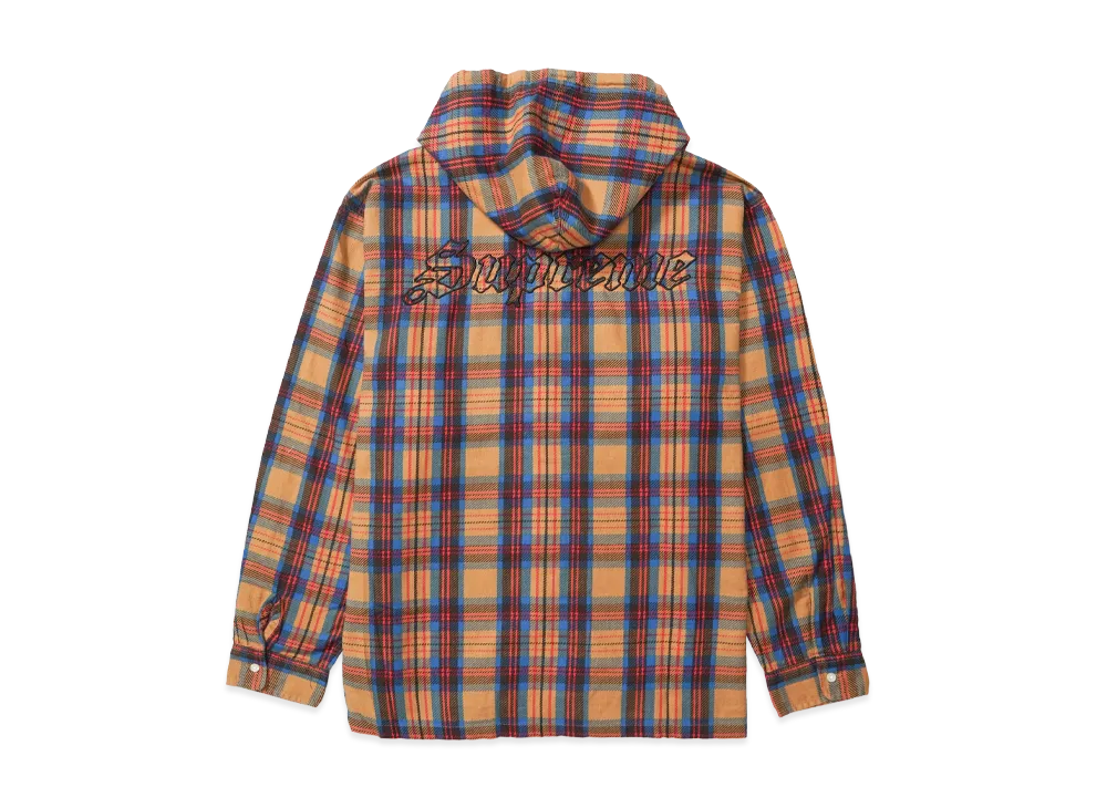 Supreme Printed Hooded Flannel Shirt "Tan"