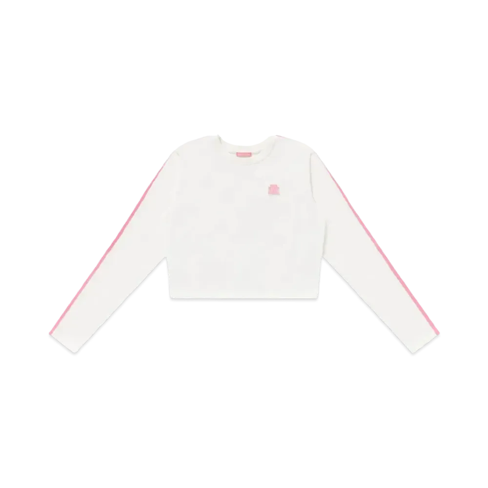 BlackEyePatch Small OG Label Cropped L/S Tee "White"