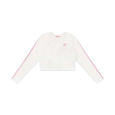 BlackEyePatch Small OG Label Cropped L/S Tee "White"