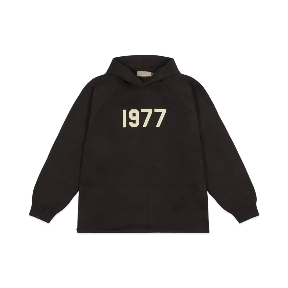FEAR OF GOD ESSENTIALS 1977 KNIT HOODIE "Iron"
