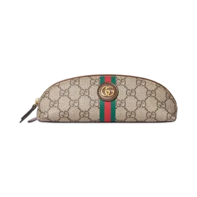 GUCCI GG Pencil Case with Double G "Beige/Ebony"