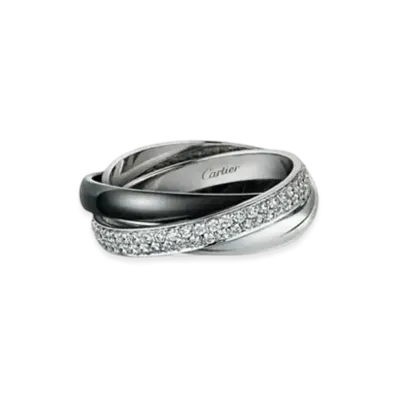 Cartier Trinity Ring, Ceramic, Small Model