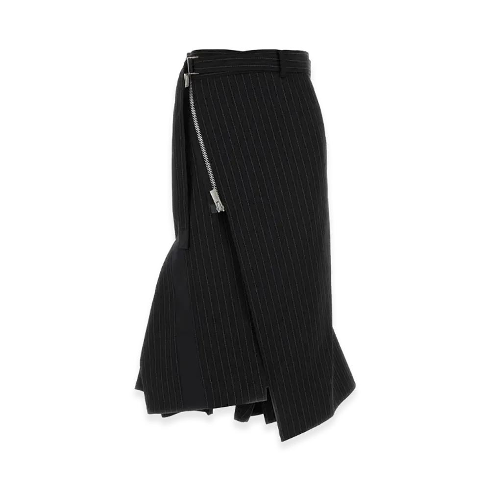 sacai Women's Embroidered Polyester Blend Skirt "Black"