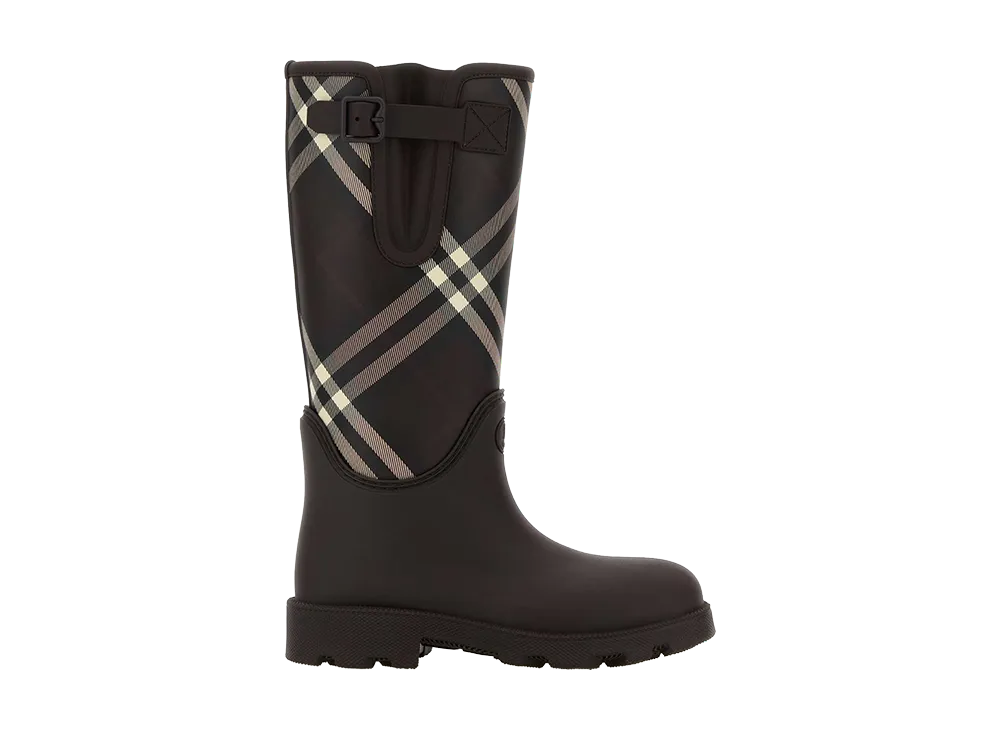 Burberry Women's Printed Canvas Boots "Checked"