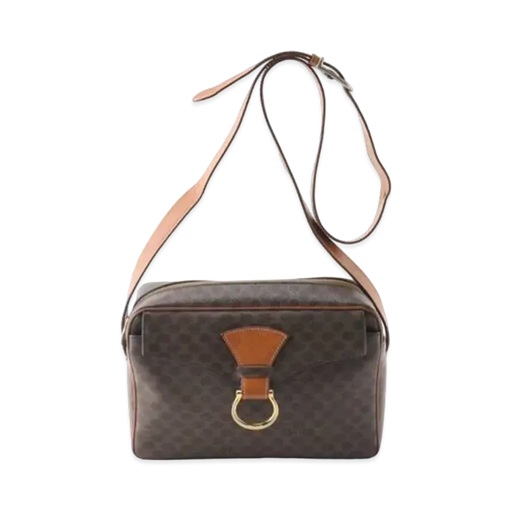CELINE Vintage Macadam Shoulder Bag "Brown"