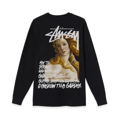 Stussy Spring Weeds Pigment Dyed LS Tee "Black"