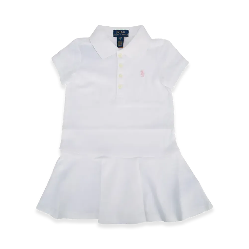 Polo Ralph Lauren Kids Stretch Mesh Polo Dress "White"