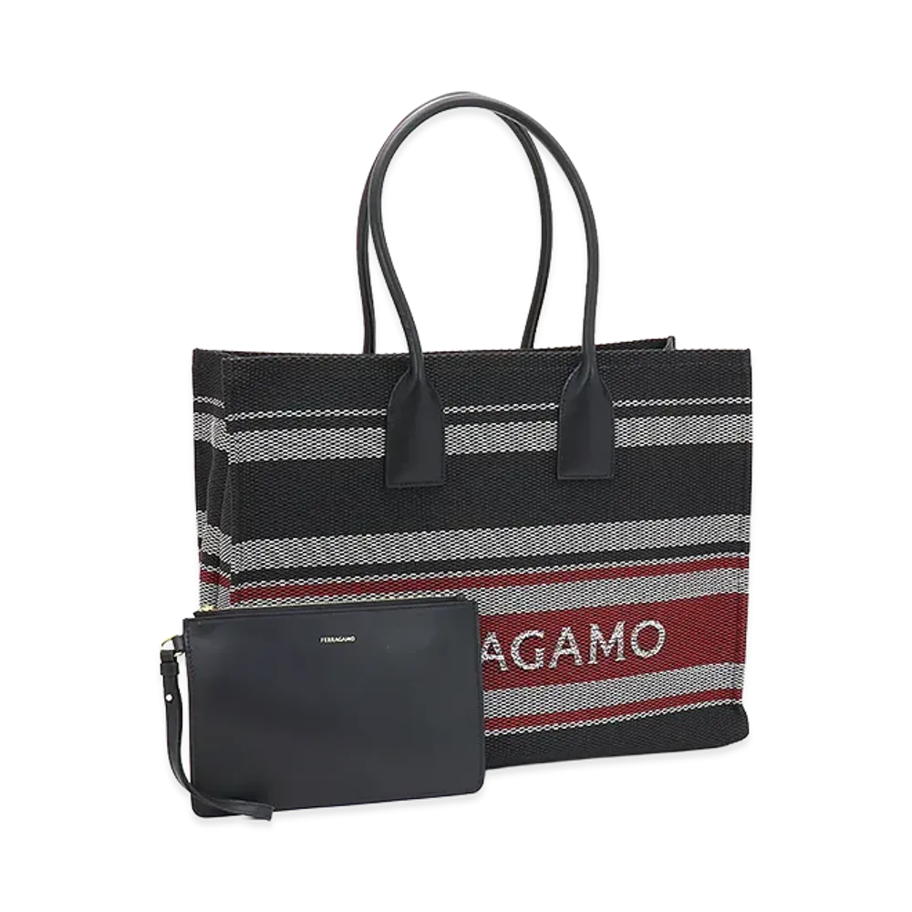 Salvatore Ferragamo Tote Bag "Nero/Optic White"