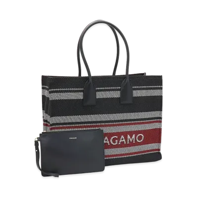 Salvatore Ferragamo Tote Bag "Nero/Optic White"