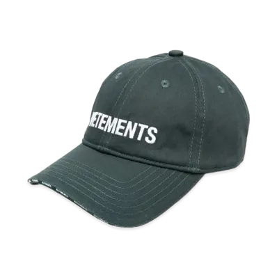 VETEMENTS logo embroidered cotton cap "Green"