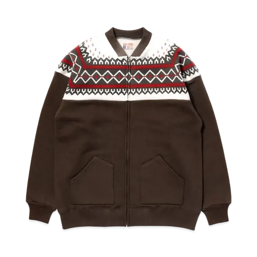 THE REAL McCOY'S Printed Snow Pattern F/Z Sweatshirt "Charcoal"