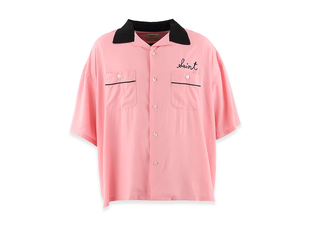 Saint Mxxxxxx Bowling Shirt Trump "Pink"