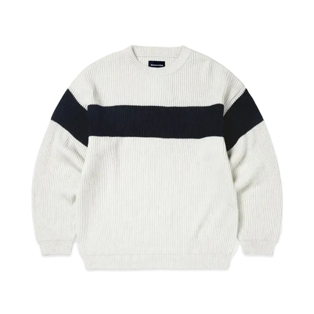 thisisneverthat Washed Block Knit Sweater "Ivory"