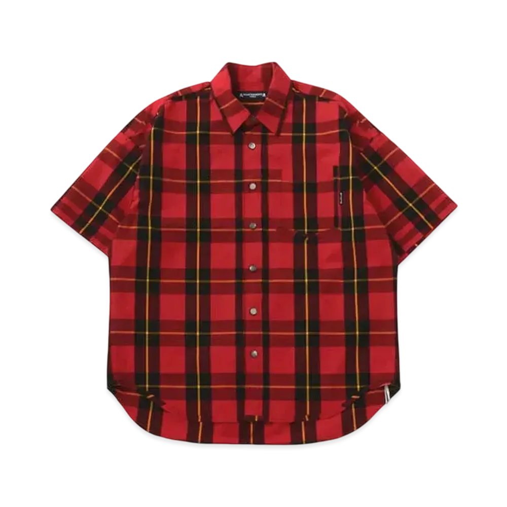 mastermind WORLD Block Plaid SS Shirt "Red (Block Plaid)"