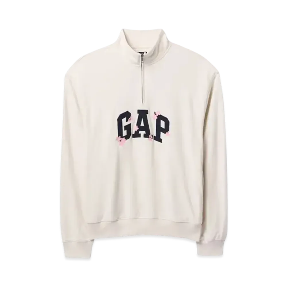 GAP Sakura Vintage Soft Gap Logo Half Zip Pullover "Curl Stone"