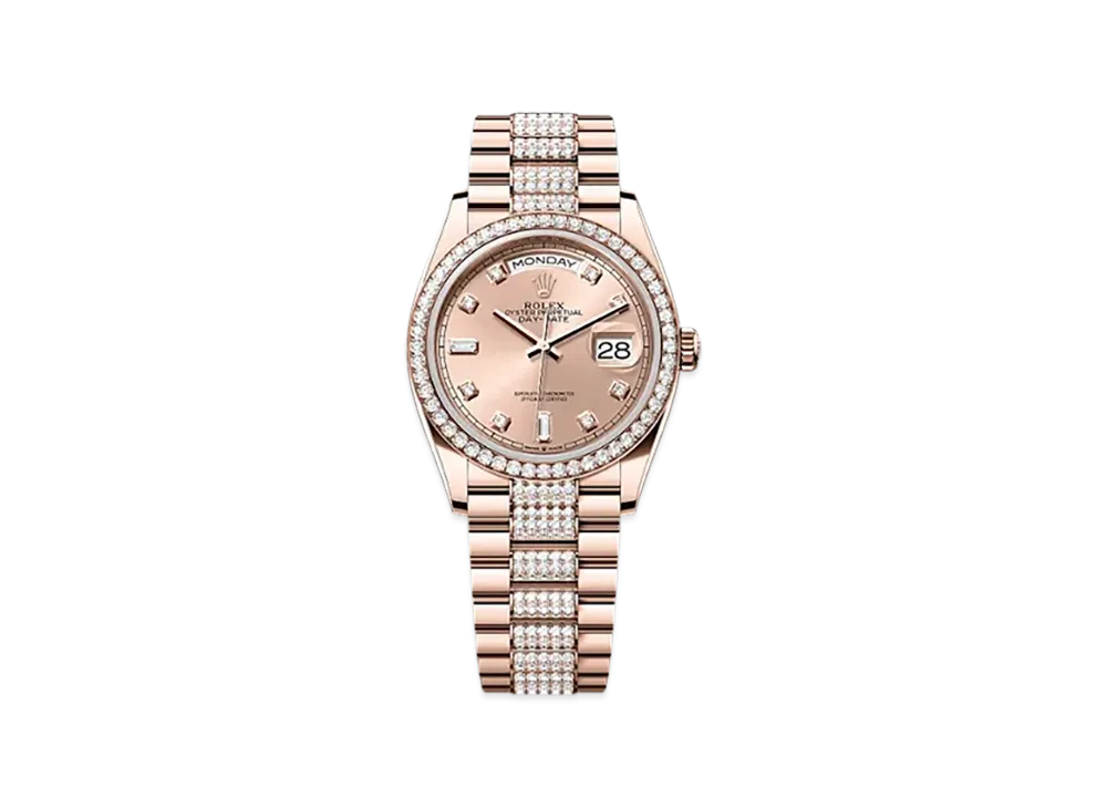 ROLEX Day-Date 36mm Everose Gold Diamond 128345RBR "Rose-colour"