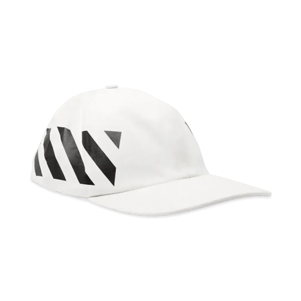 OFF-WHITE Striped Diag Canvas Hat "White"