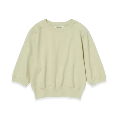 AURALEE Elastic High Gauge Sweat Half Sleeved P/O "Pistachio"
