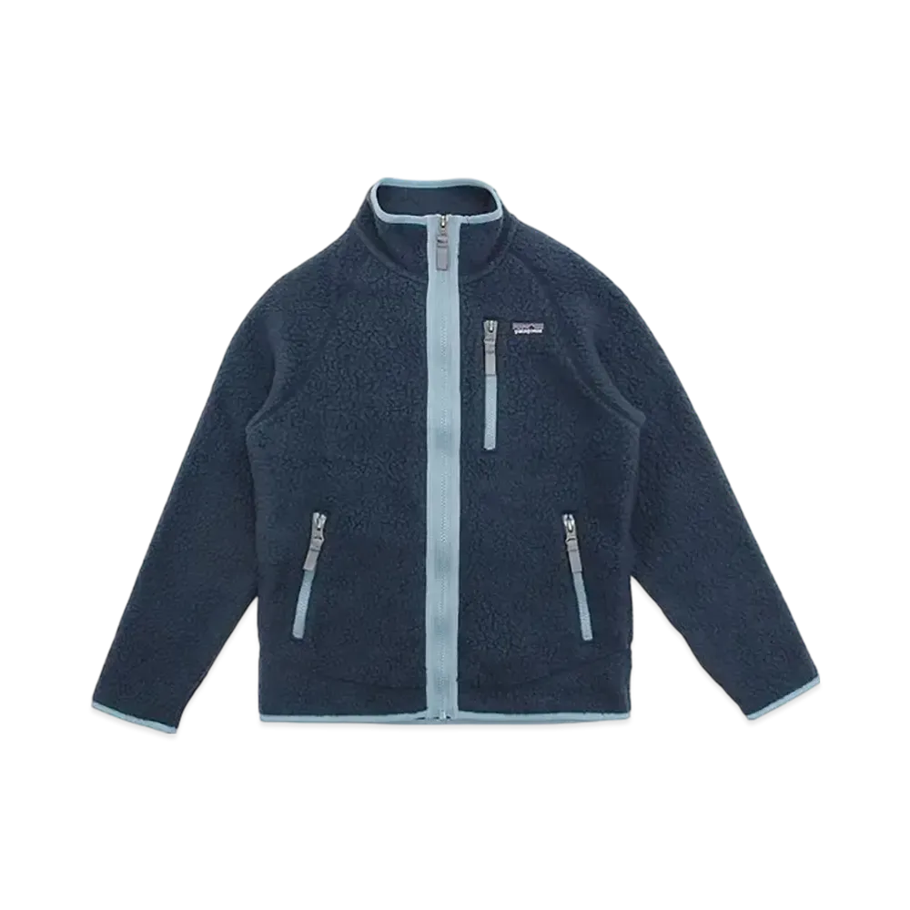 Patagonia Kids Retro Pile Jacket "New Navy Light Plume Grey"