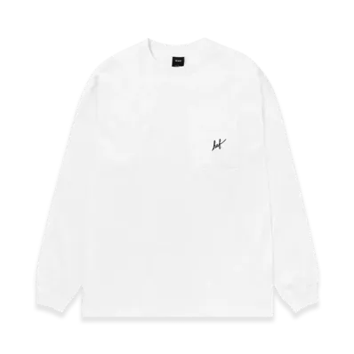 HUF Script Pocket LS Tee "White"