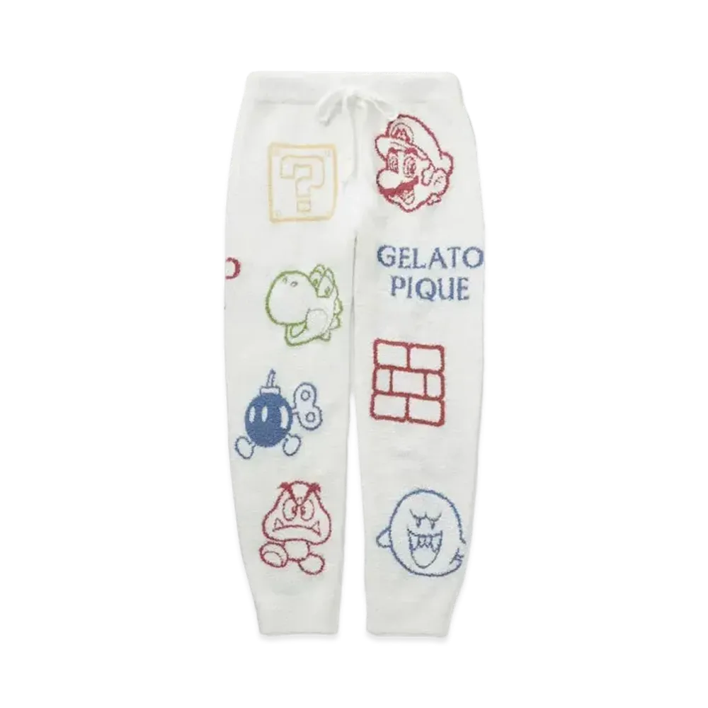 GELATO PIQUE x SUPER MARIO Ladies Baby Moco Assorted Jacquard Long Pants "Off White"