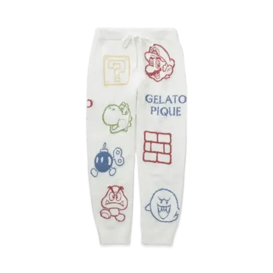 GELATO PIQUE x SUPER MARIO Ladies Baby Moco Assorted Jacquard Long Pants "Off White"