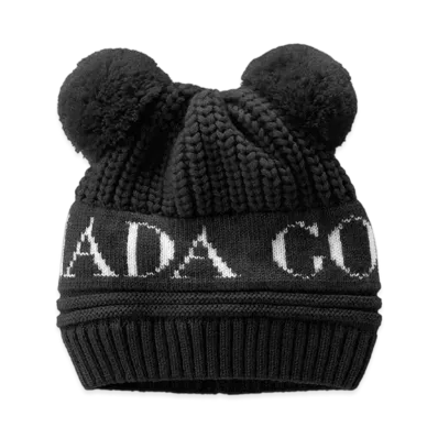 CANADA GOOSE Baby Double Pom Hat "Black"