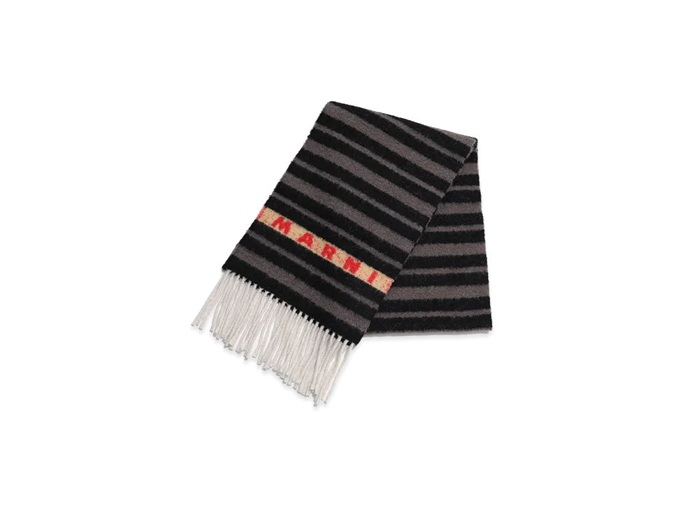 MARNI Alpaca Striped Scarf "Black"