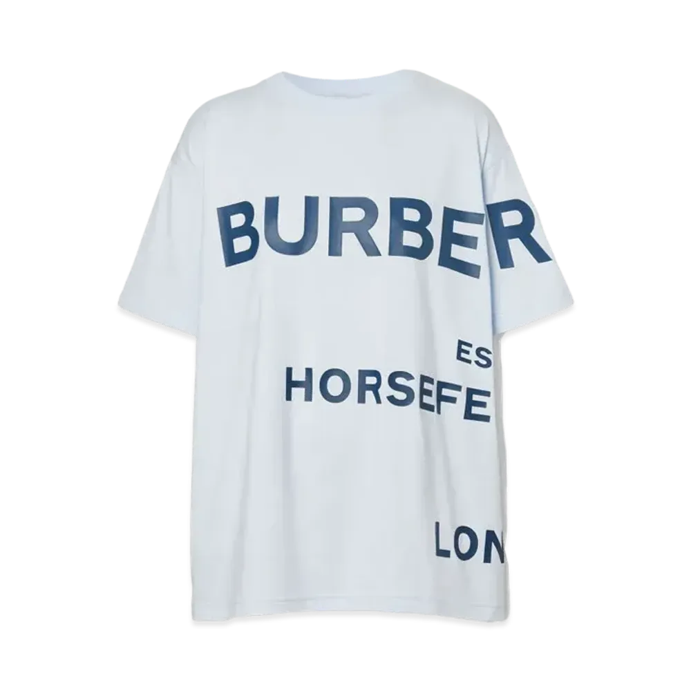 BURBERRY Horseferry Print Cotton Oversized T-shirt "Blue"