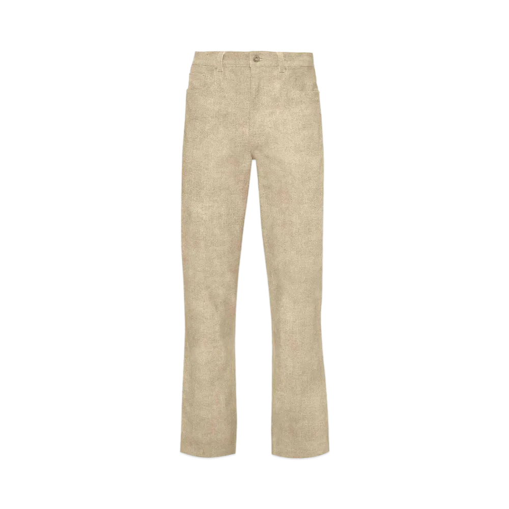 JW ANDERSON Straight Fit Leather Pants "Sand"