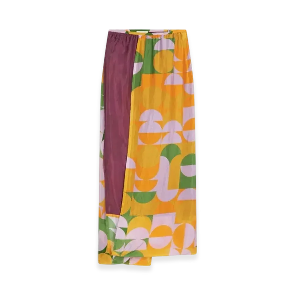 DRIES VAN NOTEN Women's Silk Wrap Skirt "Orange"