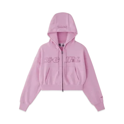 X-girl x RUSSELL ATHLETIC Zip Up Hoodie "Pink"