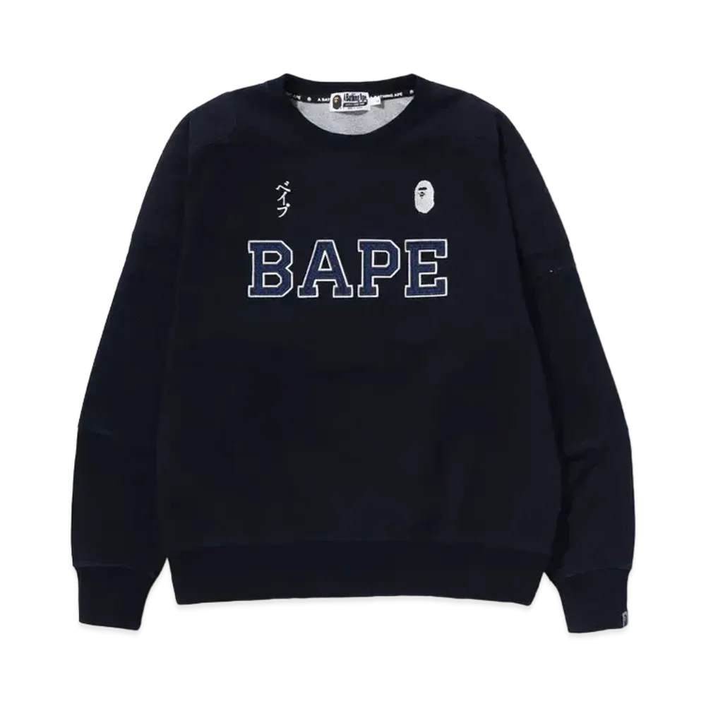 A BATHING APE Japan Culture Relaxed Fit Crewneck "Indigo"