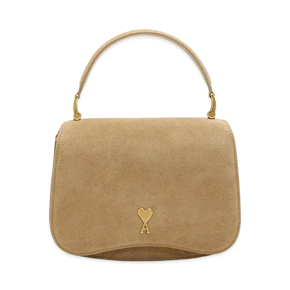 AMI PARIS Cow Leather Top Handle Paris Paris Bag "Yellow"