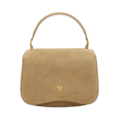 AMI PARIS Cow Leather Top Handle Paris Paris Bag "Yellow"